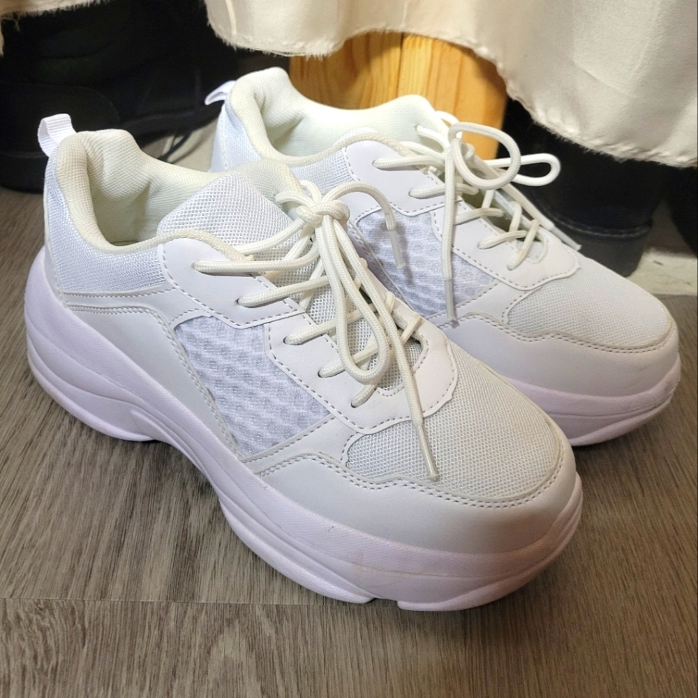 TRUFFLE (ASOS) chunky white platform sneakers/shoes